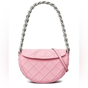 Tory Burch Fleming Soft Mini Leather Crescent Bag